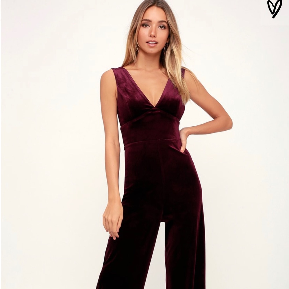 Lulus Velvet Jumpsuit Gem